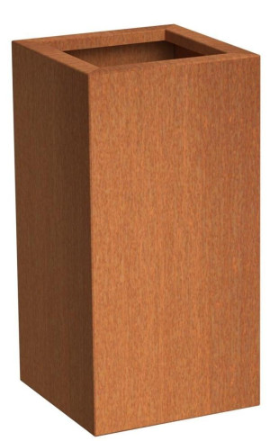 IDEALIST | Andes High Cube Large Corten Steel Outdoor Planter Pot H100 L50 W50 cm, 250L