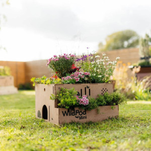 WildPod Mini 2-in-1 Outdoor Large Square Planter and Wildlife House by Bio Scapes, L60 W35 H56 cm