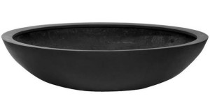 Fibrestone Jumbo Bowl Black L Bowl D110 H27 cm Planter by Idealist Premium, 256L