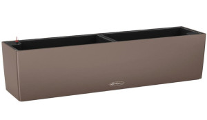 LECHUZA BALCONERA Color 80 Nutmeg Poly Resin Window Box Self-watering Planter with Substrate and Water Level Indicator H19 L80 W19 cm, 29L