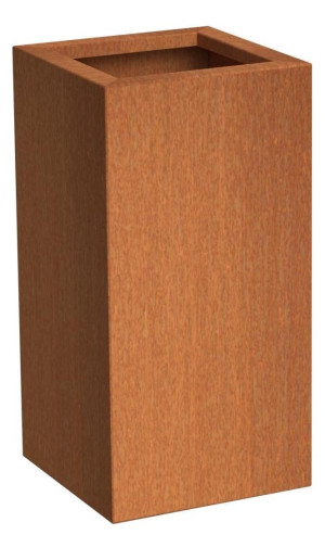 IDEALIST | Andes High Cube Large Corten Steel Outdoor Planter Pot H100 L40 W40 cm, 160L