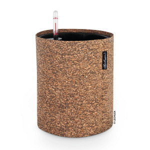 LECHUZA TRENDCOVER 23 Cork Dark Natural Floor Self-watering Planter with Substrate and Water Level Indicator D23 H26,5 cm, 5,5L