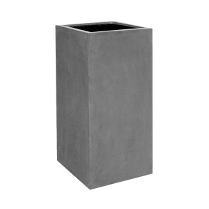 Tall Fiberstone Square Large Grey H100 L50 W50 cm Planter by Idealist Premium BOUVY, 250L
