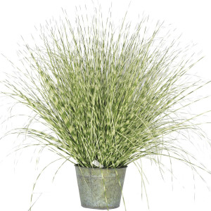 Zebra in Metal Pot Artificial Grass Plant 50 cm (3pcs. set)