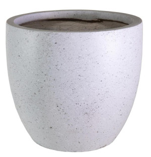 IDEALIST | Contemporary Grey Marble Light Concrete Egg Garden Round Planter Large, Outdoor Plant Pot by IDEALIST Lite D56 H52 cm, 128L