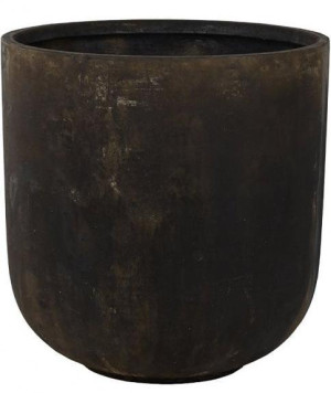 Composits Static GRC Couple Round Black Large D59 H60 cm Planter Pot IN\\OUT, 164L