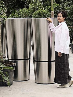 Superline Conica Plus on Ring Tall Grey Jumbo D70 H179 cm Indoor Planter, 689L
