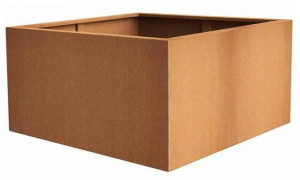 IDEALIST | Andes Low Cube Large Corten Steel Outdoor Planter Pot H80 L100 W100 cm, 800L