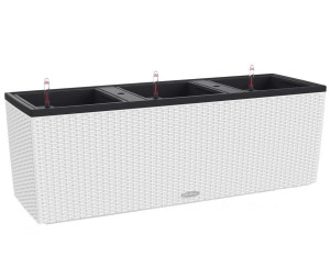LECHUZA TRIO Cottage 30 White Floor Self-watering Planter Plant Pot with Substrate and Water Level Indicator H34 L100 W32 cm, 3x14L