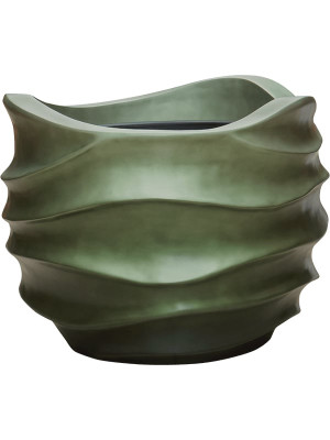 Gradient Lee Couple Round Matt Forest Green Hand-sprayed Indoor Lightweight Planter D61 H49 cm, 103L