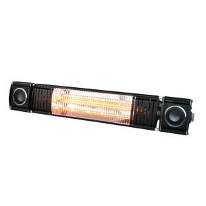 Flint Outdoor Wall Black Heater (with Remote Control) 2kW, IP65 by Radiant