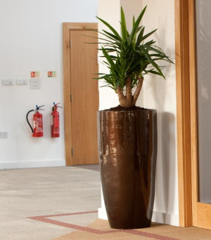 Contemporary Round Tall Ceramic Look RAL H128 D54 cm Planter, 293.1L