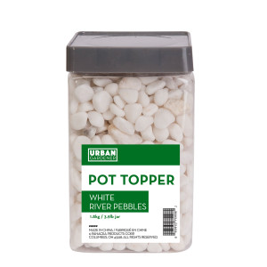Plant Pot Toppers Stones White River Pebbles, 1.8 kg
