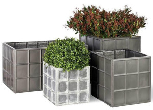 Downing St Faux Lead Fibreglass Lightweight Square Large Planter Pot Outdoor H50 L50 W50 cm, 125L