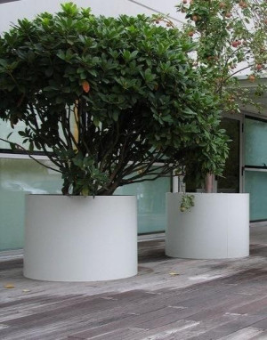 IDEALIST | Sydney Outdoor Aluminum Round White Planter D60 H80 cm, 226L
