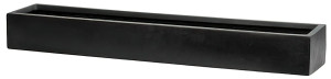 IDEALIST | WINDOW BOX Fiberstone Slim Low Large Black H10 L80 W15 cm Planter by Idealist Premium Balcony, 12L