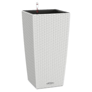 LECHUZA CUBICO Cottage 30 White Floor Self-watering Planter  Plant Pot with Substrate and Water Level Indicator H56 L30 W30 cm, 50L