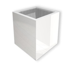IDEALIST | Glossy Outdoor Fiberglass Square Black Planter W40 H40 L40 cm, 64L