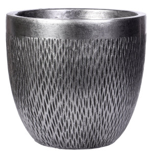 Mesh Style Silver Round Planter, Indoor Plant Pot for Indoor Plants by Idealist Lite D26.5 H24.5 cm, 13L
