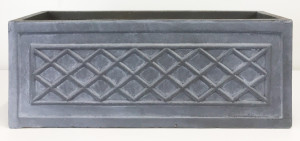 IDEALIST | Window Flower Box Lead Lattice Garden Planter, Grey Light Stone Outdoor Plant Pot by IDEALIST Lite W22 H22 L60 cm, 29L