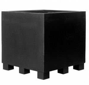 Square Fiberstone Large Black H100 L110 W110 cm Planter by Idealist Premium JUMBO, 1210L