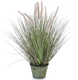 Dogtail with Metal Pot Artificial Grass Plant 58 cm (3pcs. set)