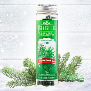 Scentsicles "White Winter Fir" Scented Christmas Tree Ornaments, 6 Sticks with Hooks/Bottle by Premier Decorations