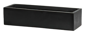 IDEALIST | WINDOW BOX Fiberstone Slim Low Small Black H10 L40 W15 cm Planter by Idealist Premium Balcony, 6L