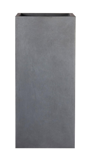 IDEALIST | Contemporary Faux Lead Dark Grey Light Concrete Garden Tall Square Planter, Outdoor Plant Pot by Idealist Lite H50 L21 W21 cm, 22L