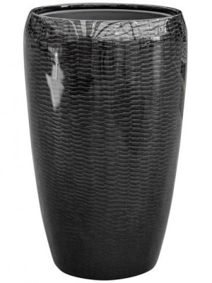 Amfi Partner Glossy Snake Tall Black Large D43 H68 cm Indoor Planter, 99L