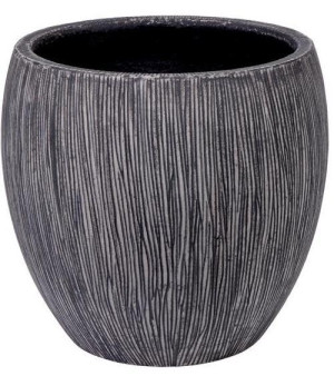 Composits Twist Pot Round Planter Black Medium D42 H39 cm Planter Pot IN\\OUT, 54L
