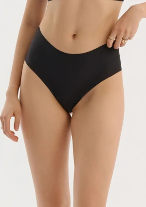Brazyliany bezszwowe ultracienkie wysoki stan Mousse Maxi Julimex czarne XL/XXL