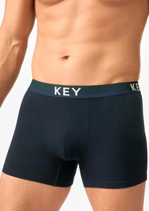 Bokserki męskie bawełniane z szeroką gumą i logo MXH 239 Key granatowe XL
