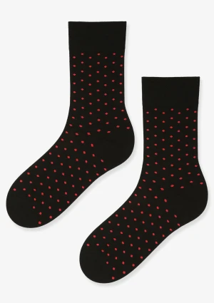 Skarpety męskie bawełniane w elegancki wzór czarne Prestige Cerber 39/41