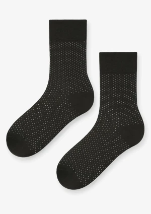 Skarpety męskie bawełniane w elegancki wzór czarne Prestige Cerber 45/47