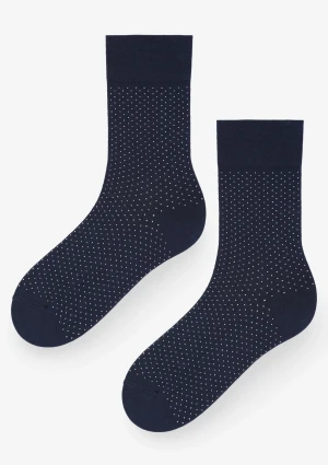 Skarpety męskie bawełniane w elegancki wzór granatowe Prestige Cerber 42/44