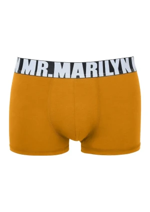 Bokserki męskie klasyczne musztardowe z logowaną gumą Letters Boxer Marilyn L