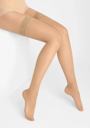 Pończochy klasyczne samonośne z koronką Erotic Marilyn VISONE 3/4