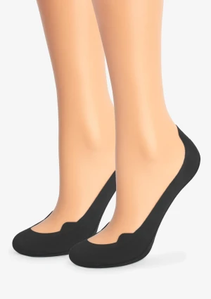 Stopki damskie bawełniane (2pack) z wewnętrznym i zewnętrznym silikonem czarne E23 Marilyn 38/41
