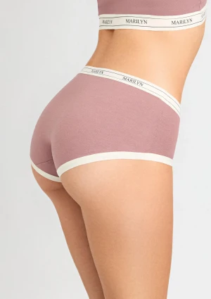 Figi damskie z bawełny organicznej o pełnym tyle róż Panty Cotton Karen Marilyn S/M