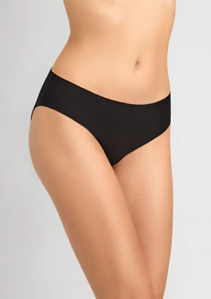 Figi damskie bezszwowe z bawełny organicznej czarne Cotton Touch Marilyn S
