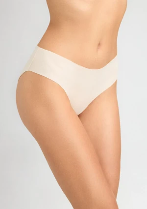 Figi damskie bezszwowe z bawełny organicznej kremowe Cotton Touch Marilyn S
