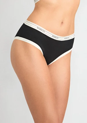 Figi damskie z bawełny organicznej w sportowym stylu czarne Denise Marilyn S/M