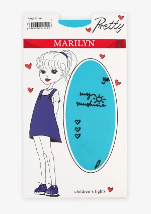 Wzorzyste rajstopy dziecięce z mikrofibry Pretty X61 Marilyn 128/146