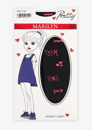 Kryjące rajstopy dziecięce z grafiką Pretty X61 Marilyn 98/122