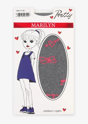 Rajstopy dziecięce z wzorzystej mikrofibry Pretty X61 Marilyn 98/122
