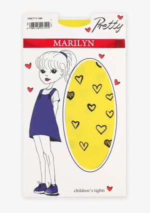 Kolorowe rajstopy dziecięce w serduszka Pretty X62 Marilyn 98/122
