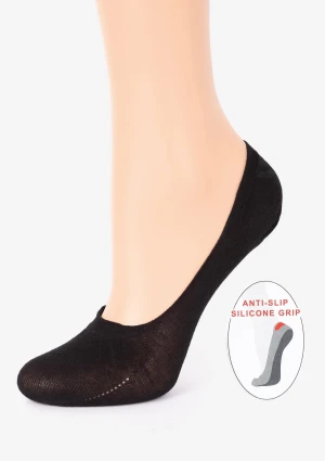Bawełniane Stopki Damskie z Silikonem Cotton Anti-Slip Black Marilyn 36-40