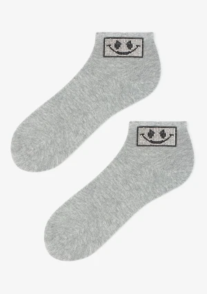 Skarpetki damskie z błyszcząca buźką Cotton Square Face Marilyn ONE SIZE