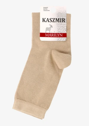 Skarpetki damskie z kaszmirem beżowe Cashmere Hug Marilyn ONE SIZE